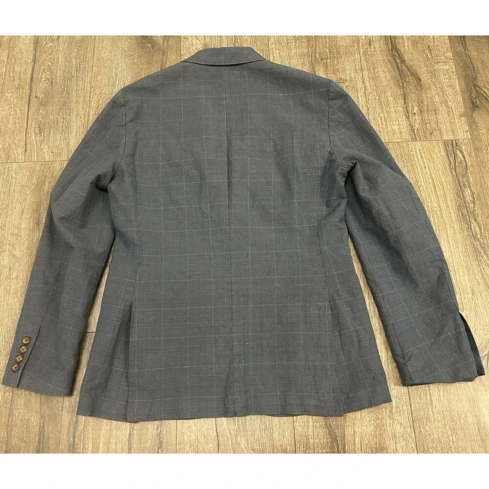 J Crew Blazer Mens 36S Ludlow Baird Mcnutt Linen Blend Unstructured Windowpane